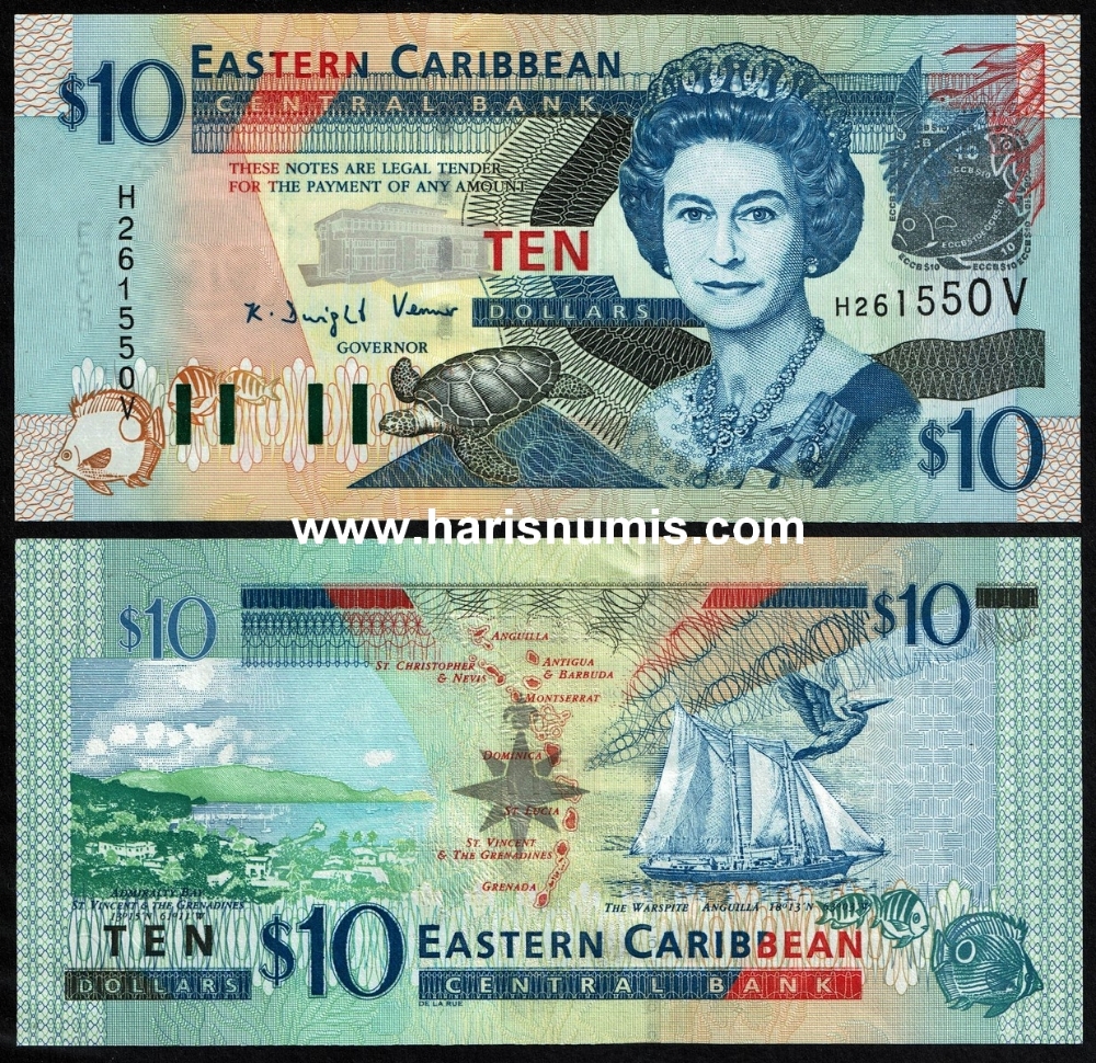 Picture of EAST CARIBBEAN STATES - ST. VINCENT 10 Dollars ND(2003) P 43v UNC