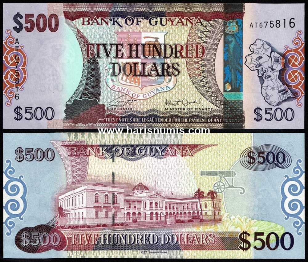 Picture of GUYANA 500 Dollars ND(2018) P 37b UNC