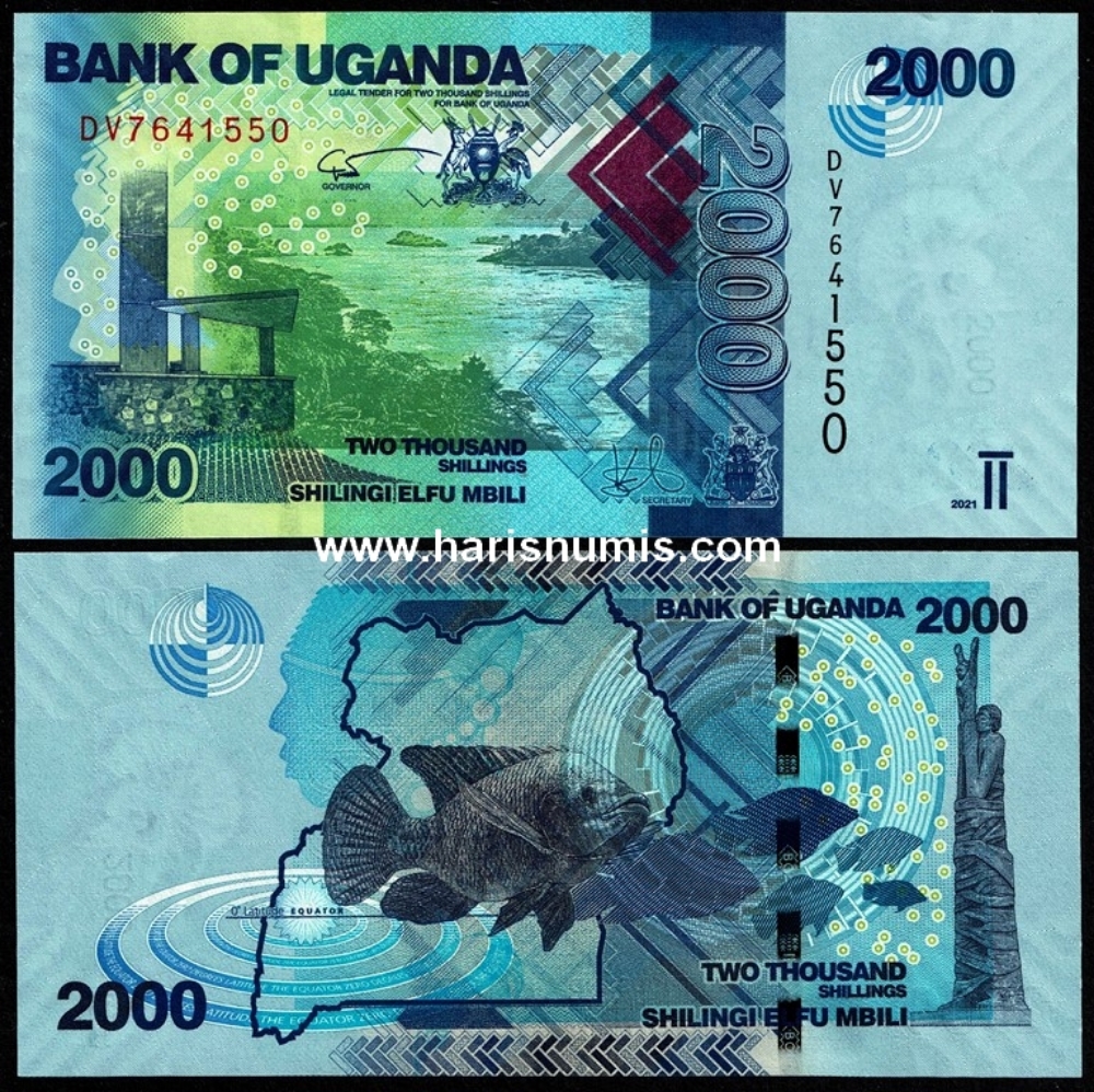 Picture of UGANDA 2000 Shillings 2021 P 50f UNC