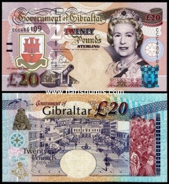 Picture of GIBRALTAR 20 Pounds 2004 Comm. P 31a UNC
