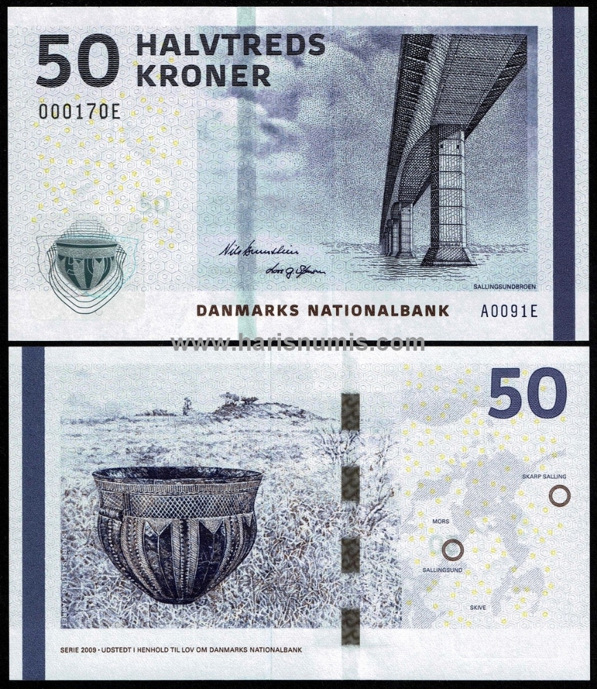 Picture of DENMARK 50 Kroner 2009 A0 type 1 P65a UNC