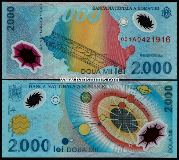 Picture of ROMANIA 2000 LEI 1999 Comm. Folder P 111b UNC