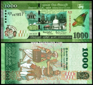 Picture of SRI LANKA 1000 Rupees 2018 Comm. P 130a UNC