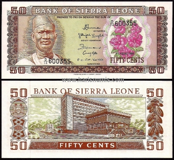 Picture of SIERRA LEONE 50 Cents 1984 P4e UNC