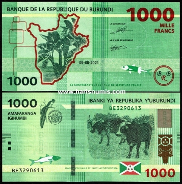 Picture of BURUNDI 1000 Francs 2021 P 51b UNC