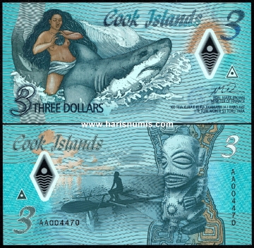 Picture of COOK ISLANDS 3 Dollars ND(2021) P 11a