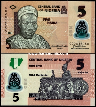 Picture of NIGERIA 5 Naira 2021 P 38l UNC