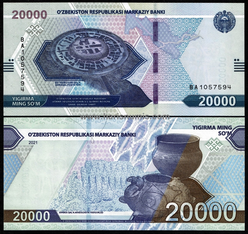 Picture of UZBEKISTAN 20.000 Som 2021 P 90 UNC