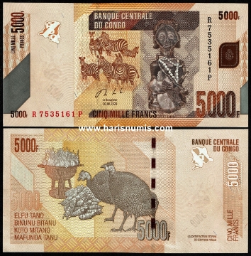 Picture of CONGO D.R. 5000 Francs 2020 P 102c UNC