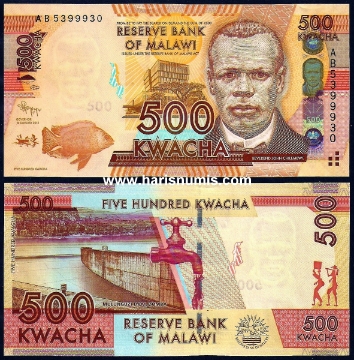 Picture of MALAWI 500 Kwacha 2012 P 61a UNC