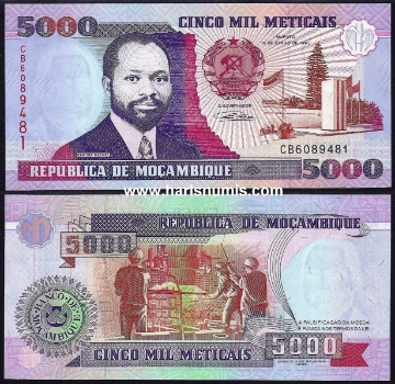 Picture of MOZAMBIQUE 5000 Meticais 1991 P136 UNC