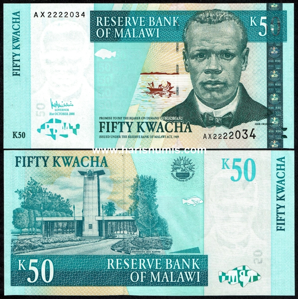 Picture of MALAWI 50 Kwacha 2005 P53a UNC