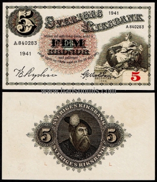 Picture of SWEDEN 5 Kronor 1941 P 33x UNC