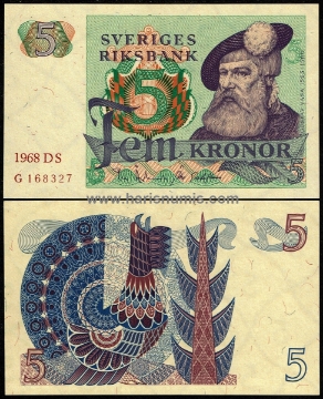 Picture of SWEDEN 5 Kronor 1968 P51a UNC