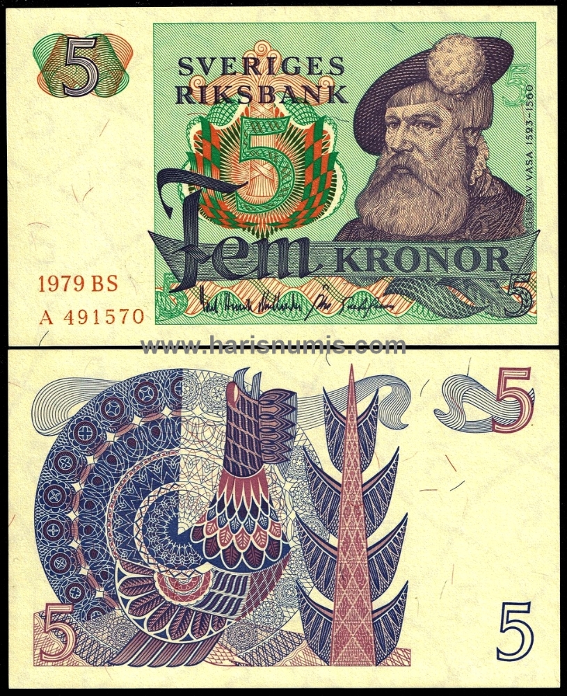 Picture of SWEDEN 5 Kronor 1979 P51d UNC