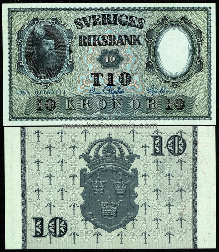 Picture of SWEDEN 10 Kronor 1955 P43c UNC