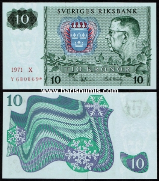 Picture of SWEDEN 10 Kronor 1971 Replacement P52cr UNC