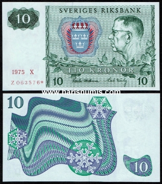 Picture of SWEDEN 10 Kronor 1975 Replacement P52cr UNC