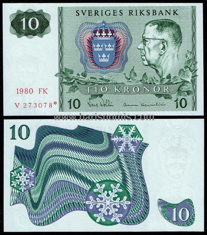 Picture of SWEDEN 10 Kronor 1980 Replacement P52er UNC