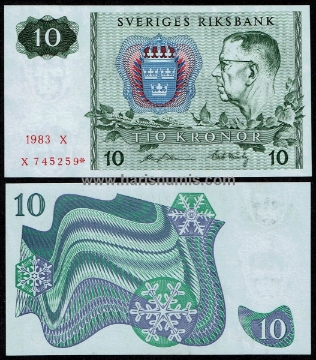 Picture of SWEDEN 10 Kronor 1983 Replacement P52er UNC