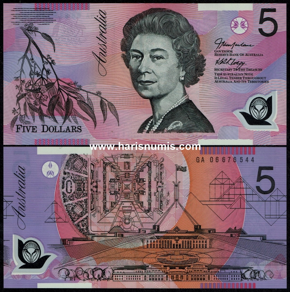 Picture of AUSTRALIA 5 Dollars 2006 P 57d UNC