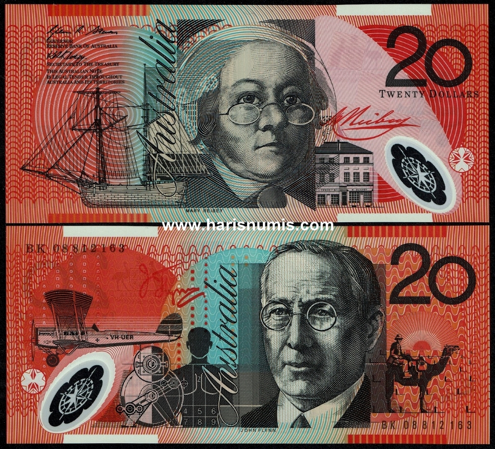 Picture of AUSTRALIA 20 Dollars 2008 P 59f UNC