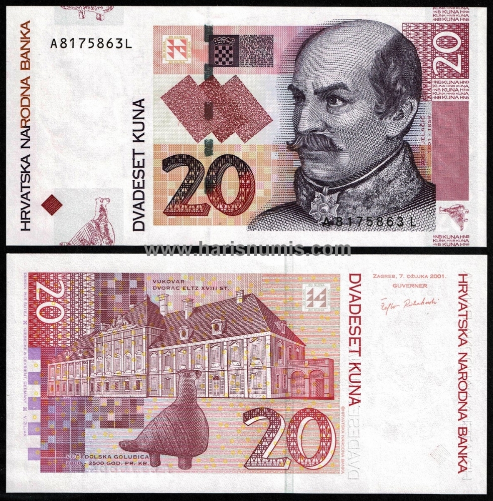 Picture of CROATIA 20 Kuna 2001 P39 UNC