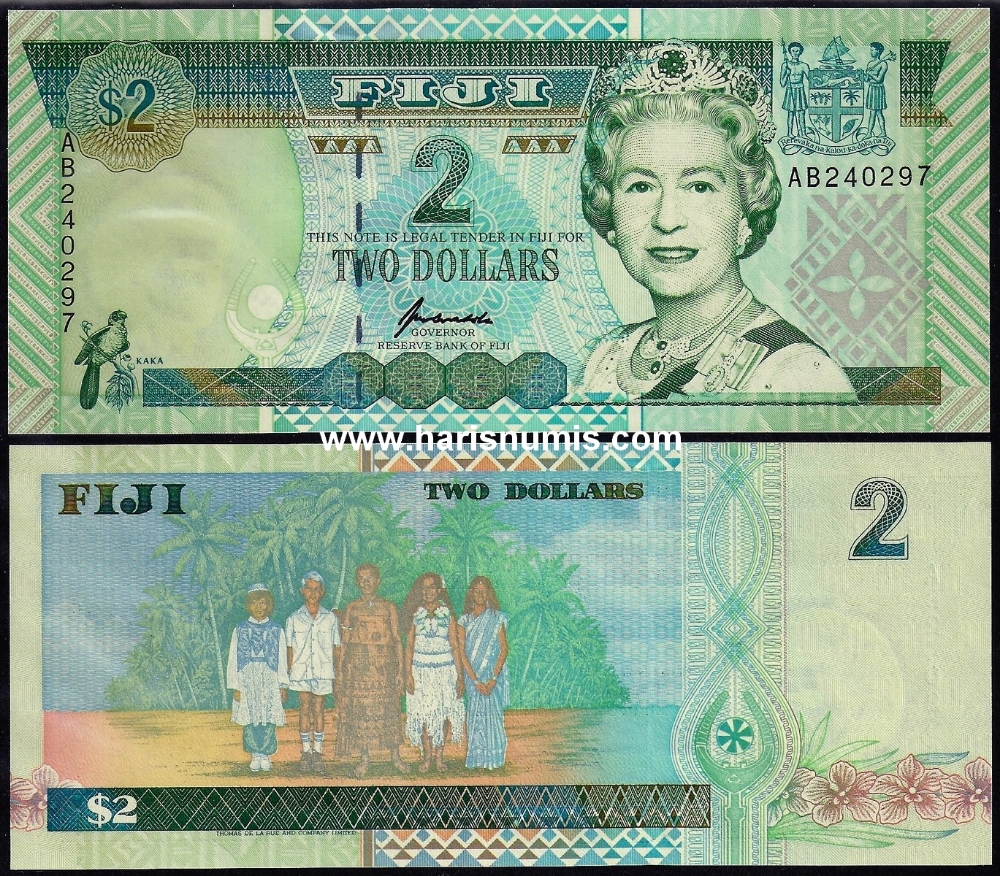 Picture of FIJI 2 Dollars ND(1996) P 96b UNC