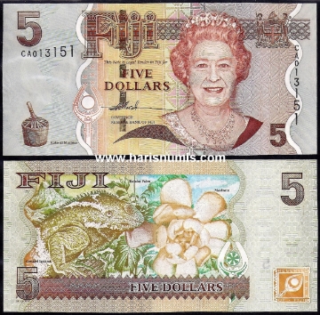 Picture of FIJI 5 Dollars ND(2007) P 110a UNC