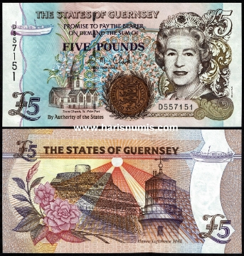 Picture of GUERNSEY 5 Pounds ND(2007) P 56c UNC