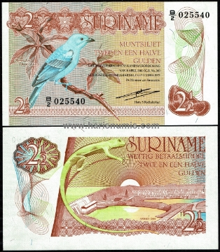 Picture of SURINAME 2½ Gulden 1973 P118a UNC