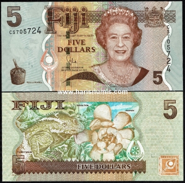 Picture of FIJI 5 Dollars ND(2011) P 111b UNC
