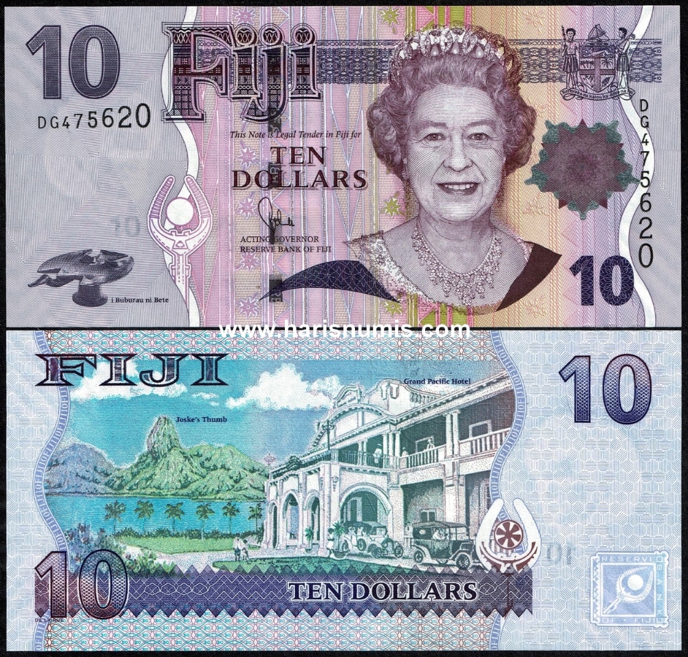 Picture of FIJI 10 Dollars ND(2011) P 111b UNC