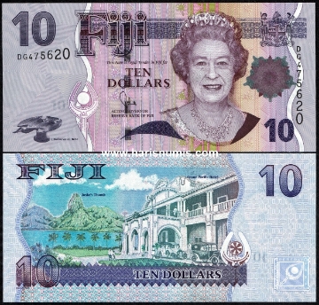 Picture of FIJI 10 Dollars ND(2011) P 111b UNC