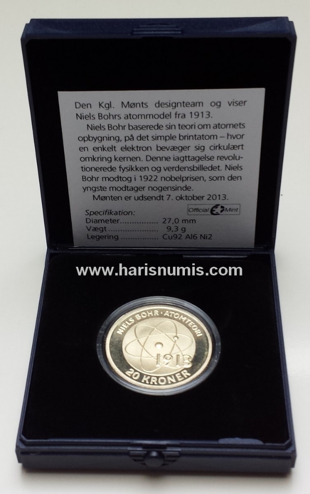 Picture of DENMARK 20 Kroner 2013 Niels Bohr KM 956 PROOF