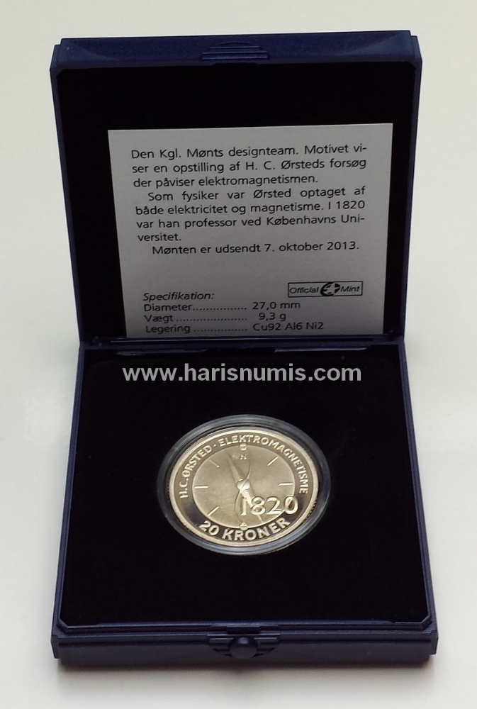 Picture of DENMARK 20 Kroner 2013 H.C. Orsted KM 958 PROOF