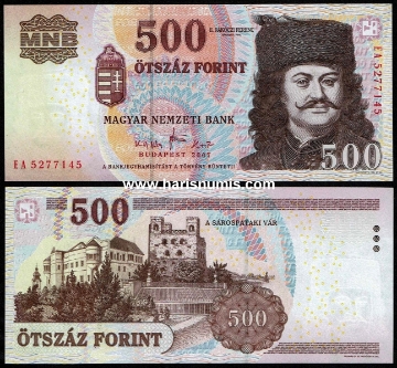 Picture of HUNGARY 500 Forint 2007 P196a UNC