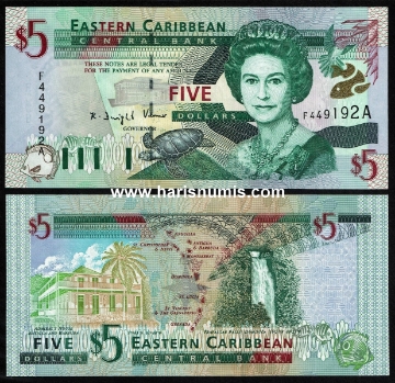 Picture of EAST CARIBBEAN STATES - ANTIGUA 5 Dollars ND(2000) P37a UNC