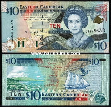 Picture of EAST CARIBBEAN STATES - DOMINICA 10 Dollars ND(2000) P38d UNC