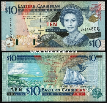 Picture of EAST CARIBBEAN STATES - GRENADA 10 Dollars ND(2000) P38g UNC