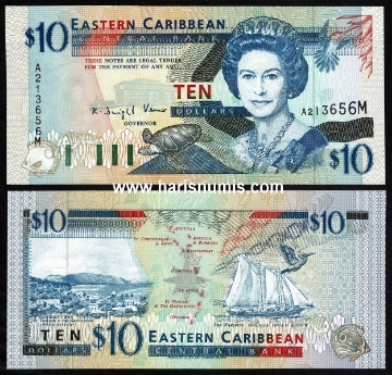Picture of EAST CARIBBEAN STATES - MONTSERRAT 10 Dollars ND(1994) P32m UNC