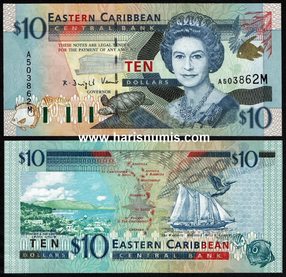 Picture of EAST CARIBBEAN STATES - MONTSERRAT 10 Dollars ND(2000) P38m UNC