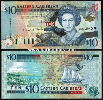 Picture of EAST CARIBBEAN STATES - MONTSERRAT 10 Dollars ND(2000) P38m UNC