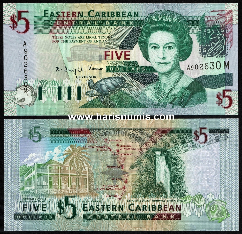 Picture of EAST CARIBBEAN STATES - MONTSERRAT 5 Dollars ND(2003) P42m UNC