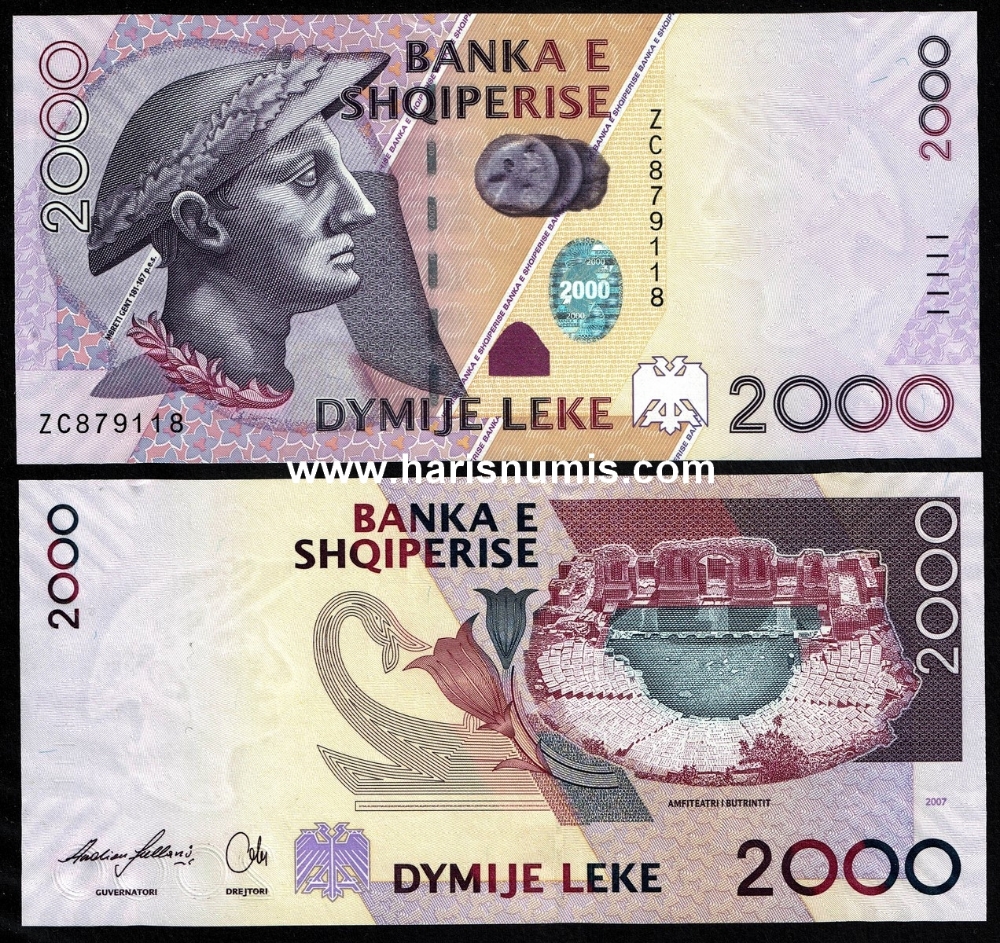 Picture of ALBANIA 2000 Leke 2007 P 74a UNC