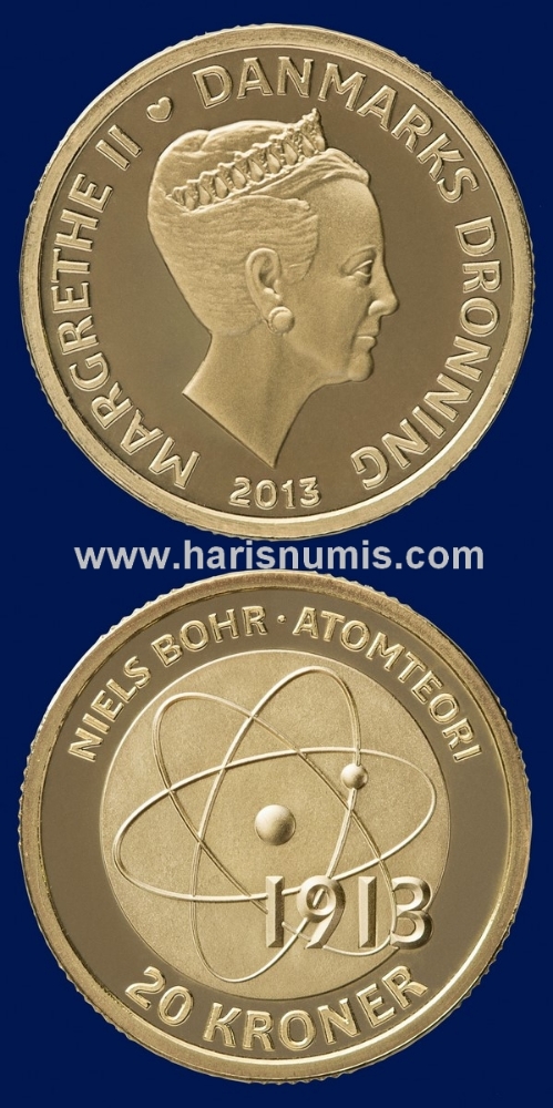 Picture of DENMARK 20 Kroner 2013 Niels Bohr KM956 UNC