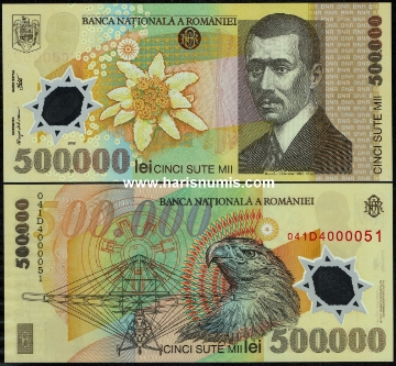 Picture of ROMANIA 500,000 Lei 2000 P115 UNC