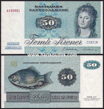 Picture of DENMARK 50 Kroner 1982 C0 type 1 P50c UNC