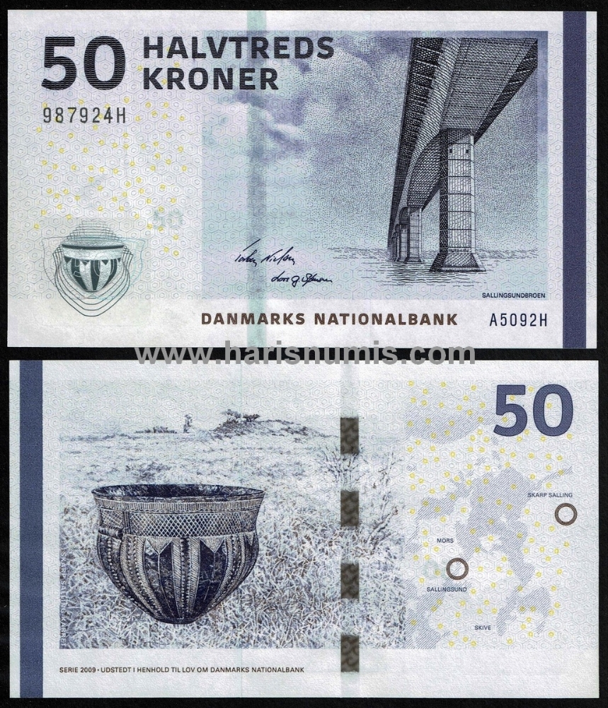 Picture of DENMARK 50 Kroner 2009 A5 type 2 P65c UNC