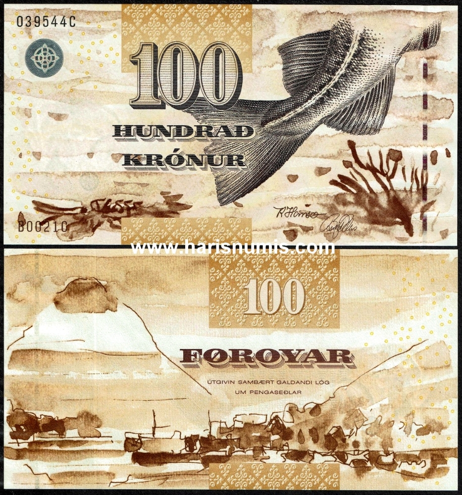 Picture of FAEROE ISLANDS 100 Kronur 2002 P25 UNC